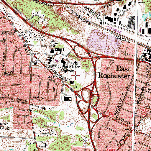 Topographic Map of Growney Stadium, NY
