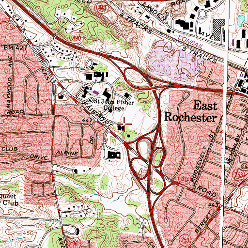 Topographic Map of Alumni Terrace, NY
