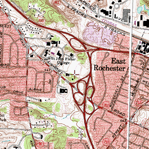 Topographic Map of Founders Hall, NY