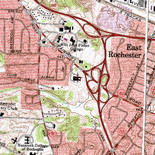 Topographic Map of Murphy Hall, NY