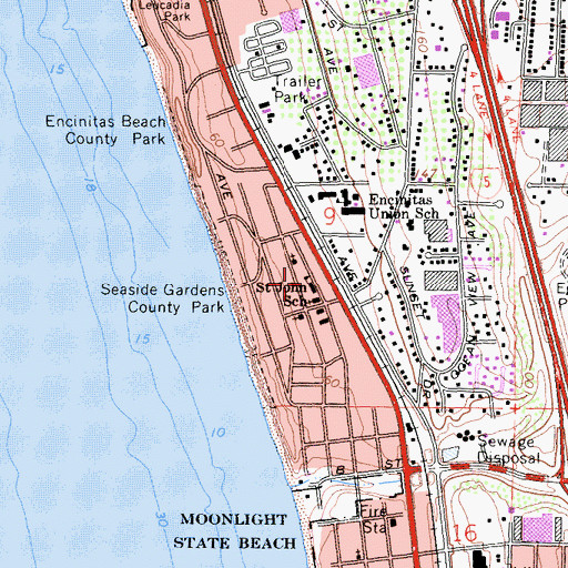 Topographic Map of Saint John School, CA