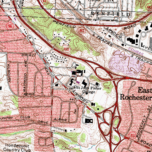 Topographic Map of Wegmans School of Pharmacy, NY