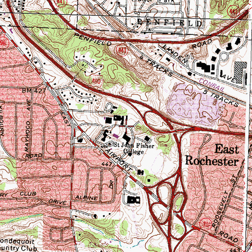 Topographic Map of Wegmans School of Nursing, NY