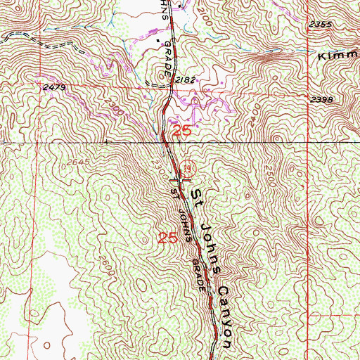 Topographic Map of Saint Johns Grade, CA