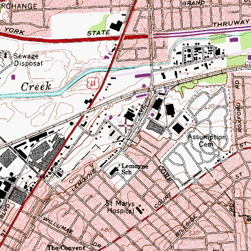 Topographic Map of Lemoyne Mobile Home Park, NY