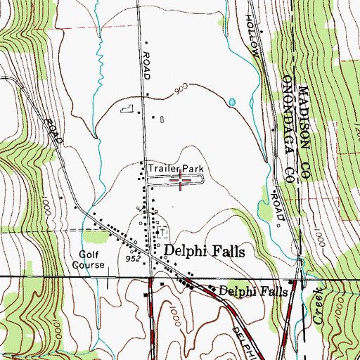 Topographic Map of Delphi Falls Park, NY