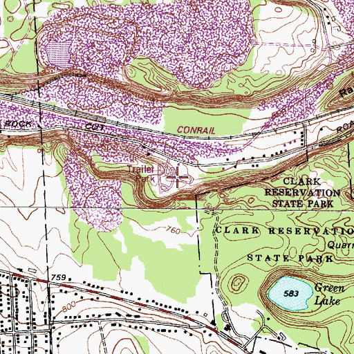 Topographic Map of Cliffside Trailer Park, NY