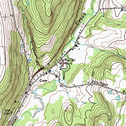 Topographic Map of Green Valley Mobile Manor, NY