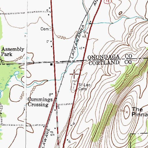 Topographic Map of Tully Mobile Home Park, NY