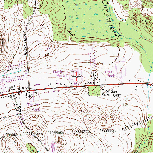 Topographic Map of Rolling Hills Mobile Home Court, NY
