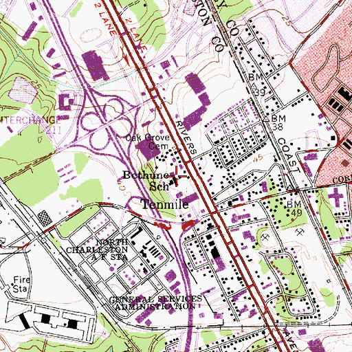 Topographic Map of Charlestone Academy, SC