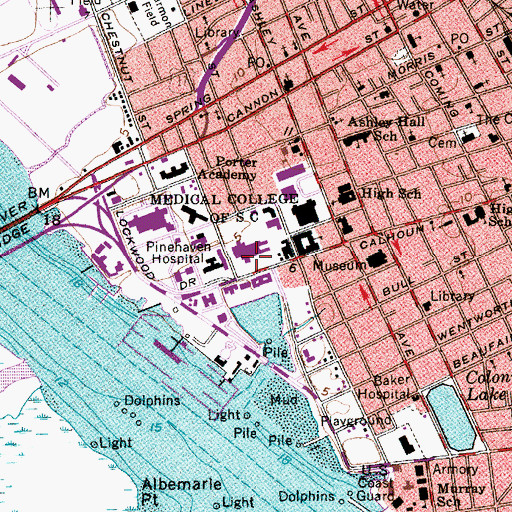 Topographic Map of Roper Hospital School of Practical Nursing, SC