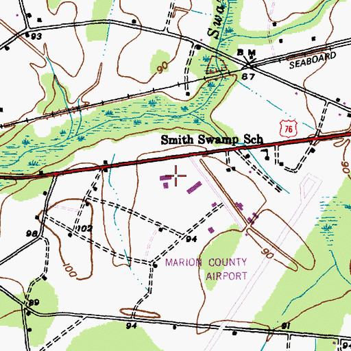 Topographic Map of Marion County Technical Education Center, SC