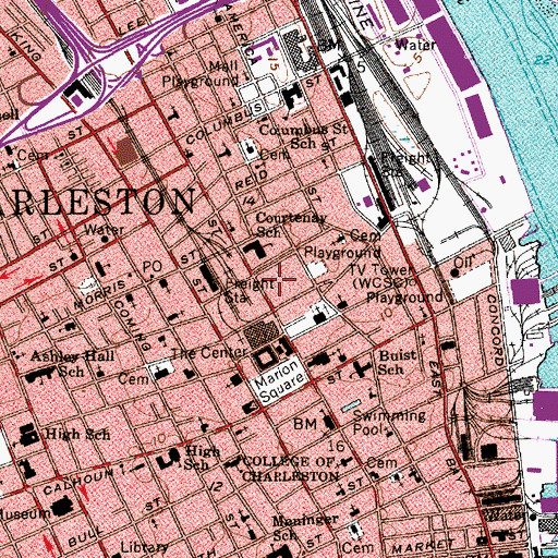 Topographic Map of Charleston Progressive Academy, SC
