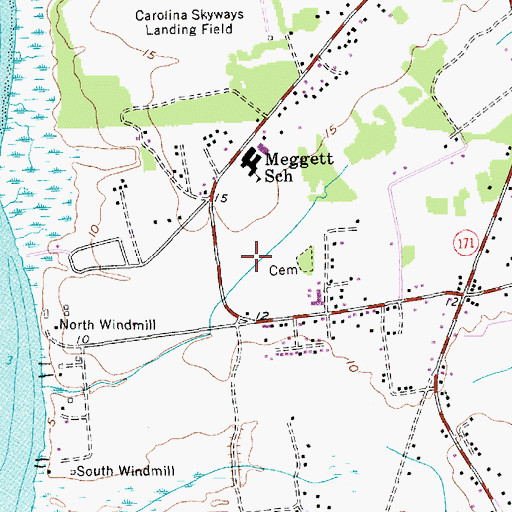 Topographic Map of James Island Elementary School, SC