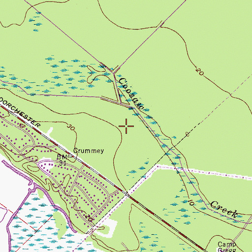 Topographic Map of Fort Dorchester Elementary School, SC