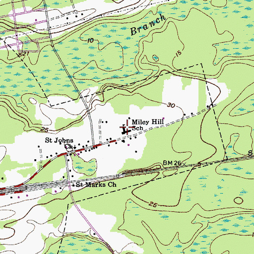 Topographic Map of E B Ellington Elementary School, SC
