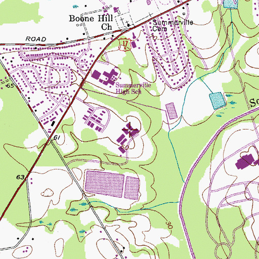 Topographic Map of Gregg Middle School, SC