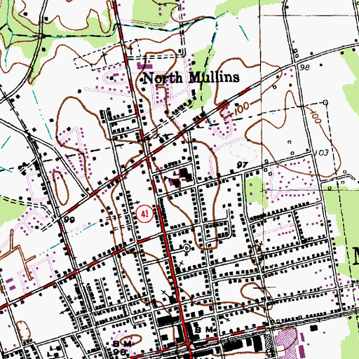Topographic Map of Mullins Early Childhood Center, SC