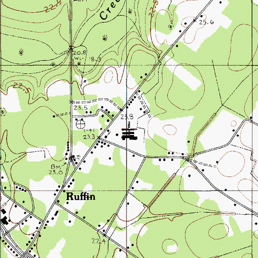 Topographic Map of Ruffin Middle School, SC