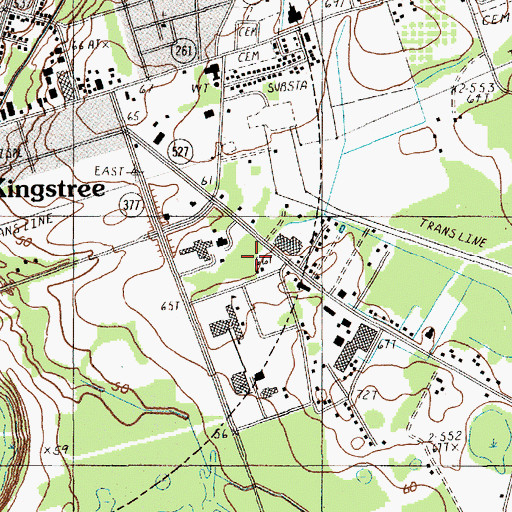 Topographic Map of Williamsburg Technical College, SC