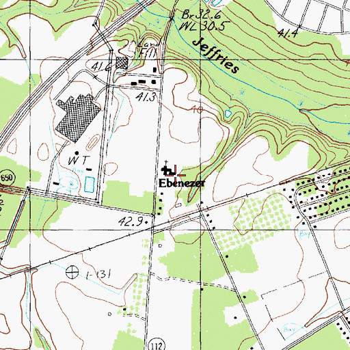Topographic Map of Ebenezer Baptist Kindergarten, SC