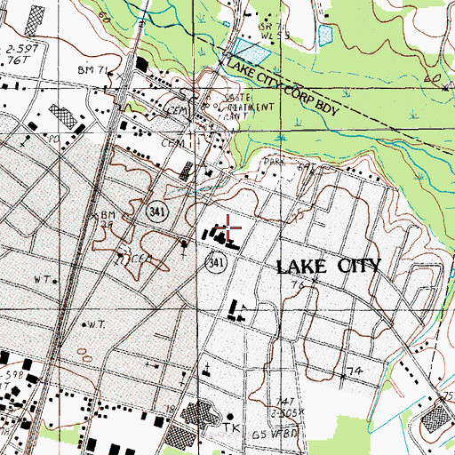 Topographic Map of Main Street Elementary School, SC