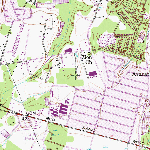 Topographic Map of Sedgefield Intermediate School, SC