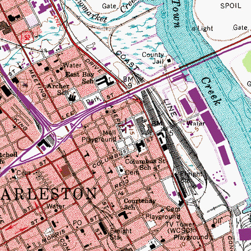 Topographic Map of Trident Technical College, SC