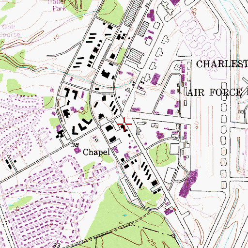 Topographic Map of Southern Illinios University - Charleston Campus, SC