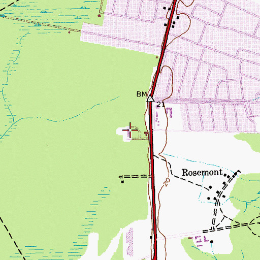 Topographic Map of Calvary Original Free Will Baptist School, SC