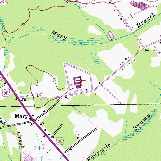 Topographic Map of Aynor Conway Career Center, SC