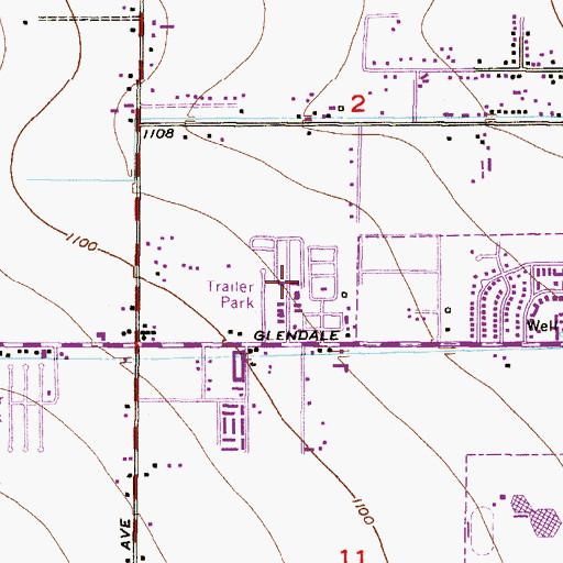 Topographic Map of Glendale West Mobile Home Park, AZ