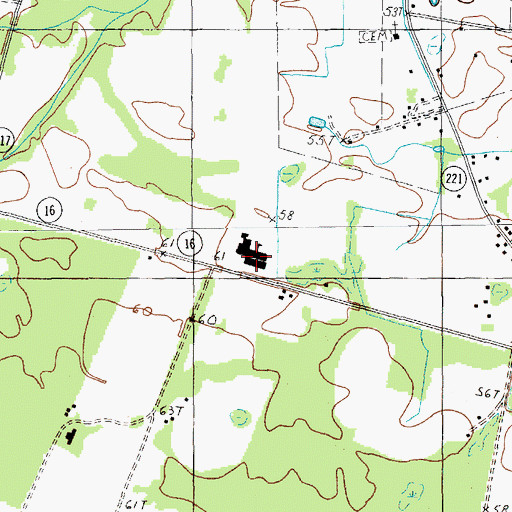 Topographic Map of D P Cooper Elementary School, SC