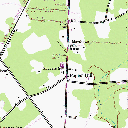 Topographic Map of Chavis Elementary School, SC