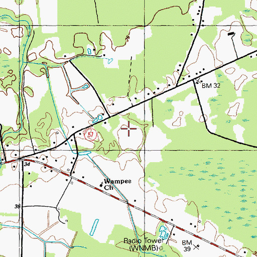Topographic Map of North Myrtle Beach Elementary School, SC