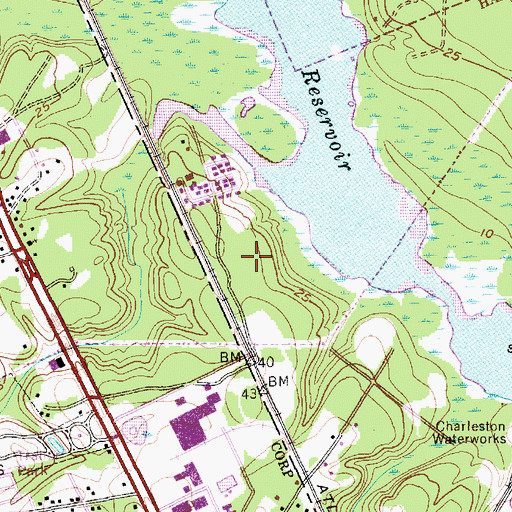 Topographic Map of Hanahan Elementary School, SC