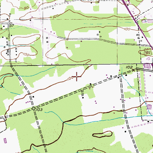 Topographic Map of Aynor Middle School, SC