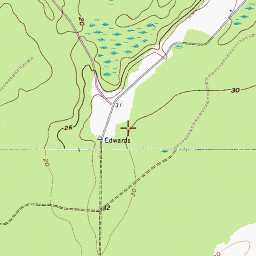 Topographic Map of Bluffton High School, SC