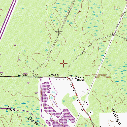 Topographic Map of Hardeeville Junior High / High School, SC