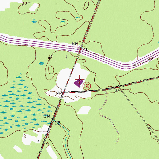 Topographic Map of Beaufort - Jasper Academy for Career Excellence, SC