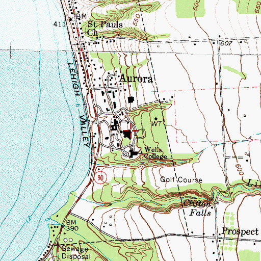 Topographic Map of Louis Jefferson Long Library, NY