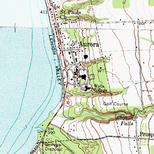 Topographic Map of Morgan Hall, NY