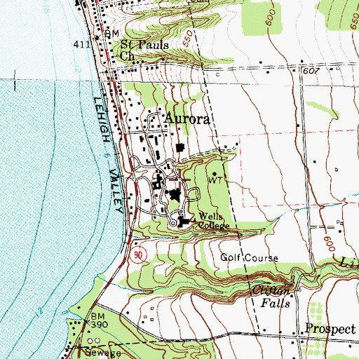 Topographic Map of Campbell Art Building, NY