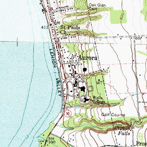 Topographic Map of Glen Park Mansion, NY