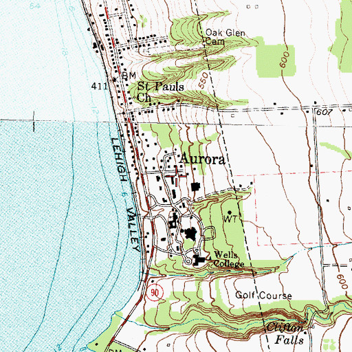 Topographic Map of Peachtown Elementary School, NY
