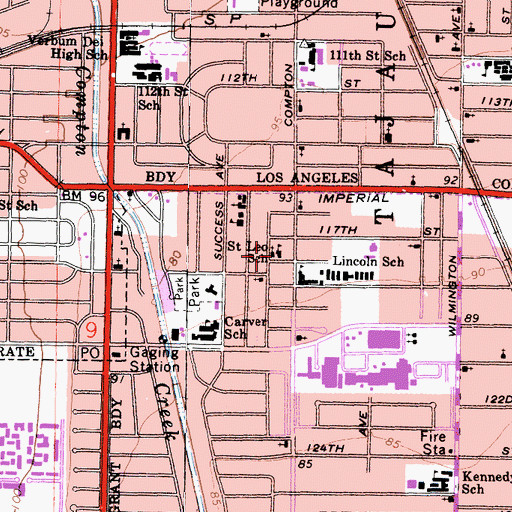 Topographic Map of Saint Leo School, CA