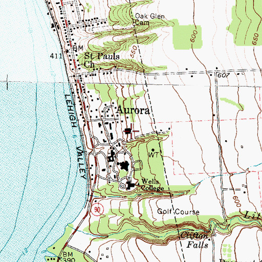 Topographic Map of Schwartz Athletic Center, NY
