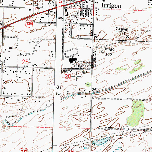 Topographic Map of Irrigon Elementary School, OR
