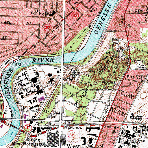 Topographic Map of Gale Hall, NY